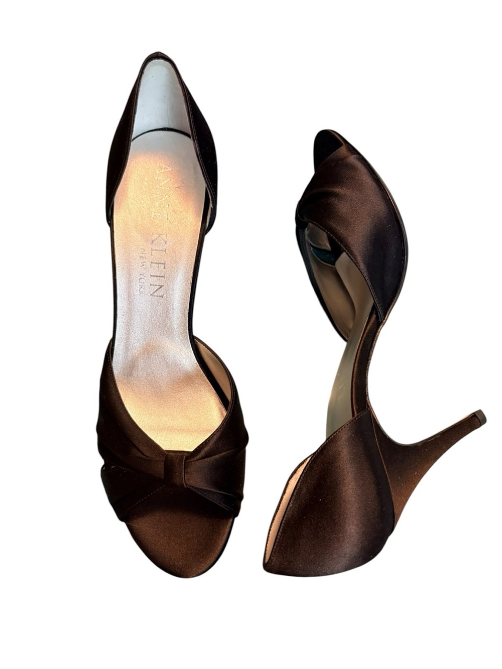 Heels Size 9 Black Satin Anne Klein Sweetie